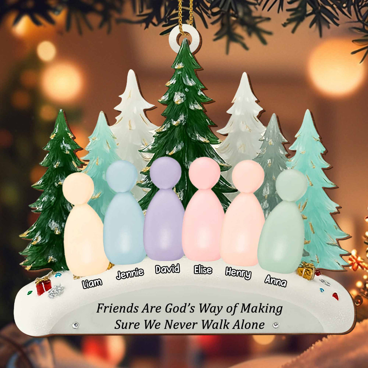 Friends Are God’s Way, Snowboard And Trees Ornament