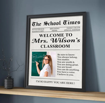 Canvas / Poster material and size view - Personalized Teacher Canvas Gift