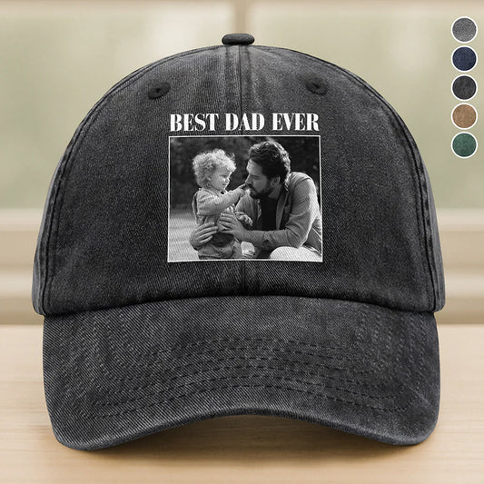 Personalized dad photo baseball cap with custom picture print - perfect gift for Father's Day and birthdays