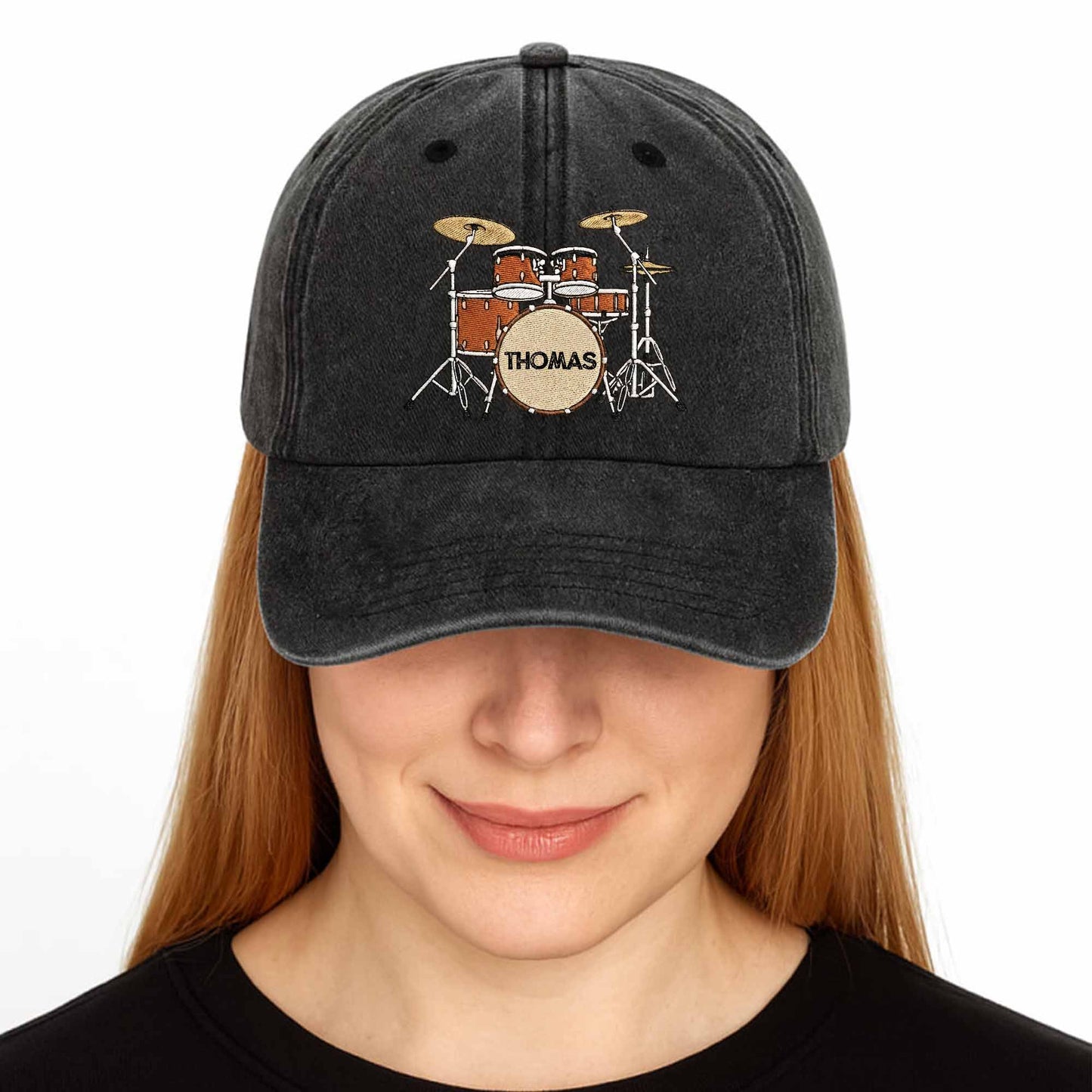 Custom Drummer Denim Hat for Dad with personalized design details for meaningful gifting image 7