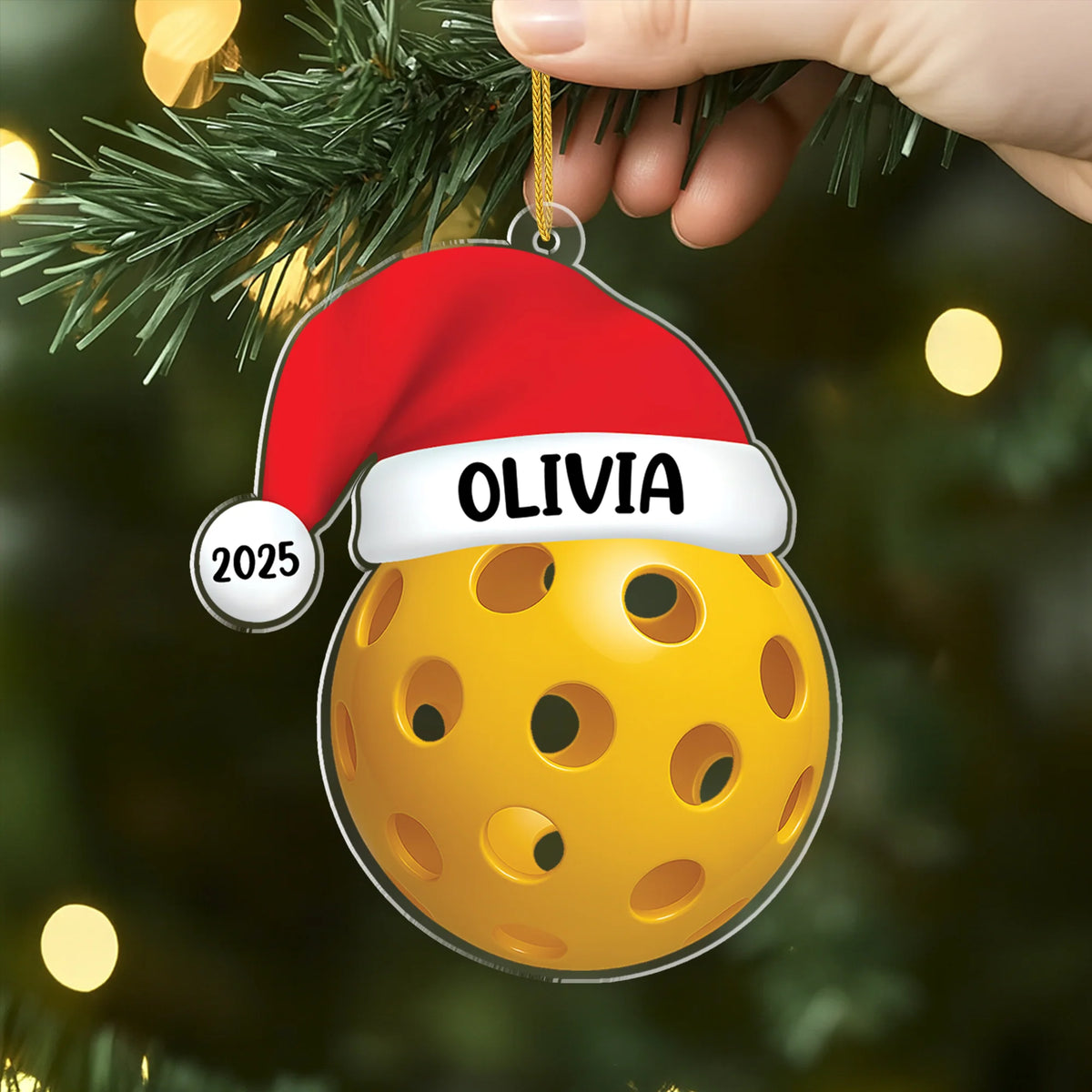 Personalized Sports Christmas Ornament - Custom Name & Year Acrylic Keepsake for Athletes