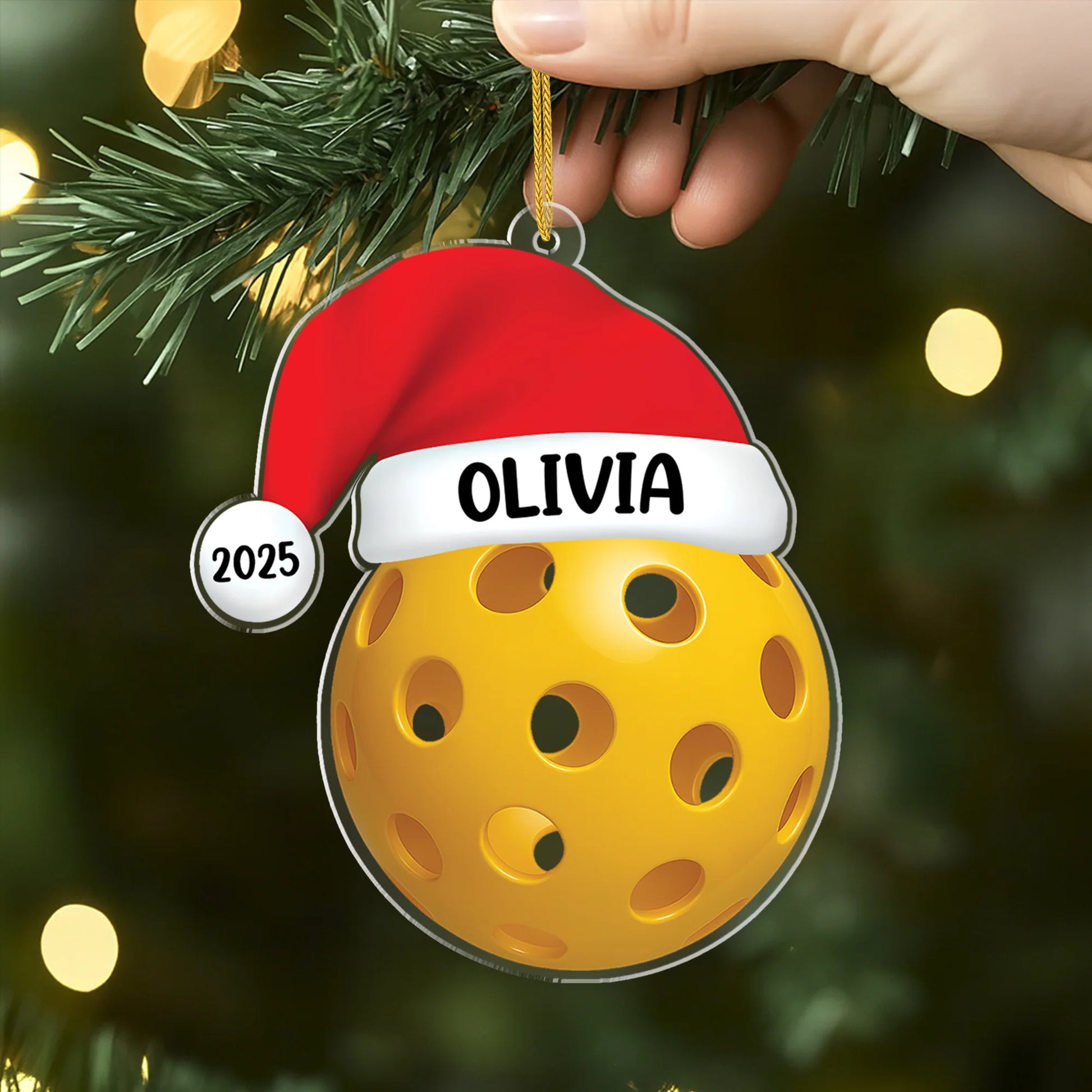 Personalized Sports Christmas Ornament - Custom Name & Year Acrylic Keepsake for Athletes