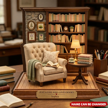 Custom Book Nook Miniature Plaque for Mom with personalized design details for meaningful gifting