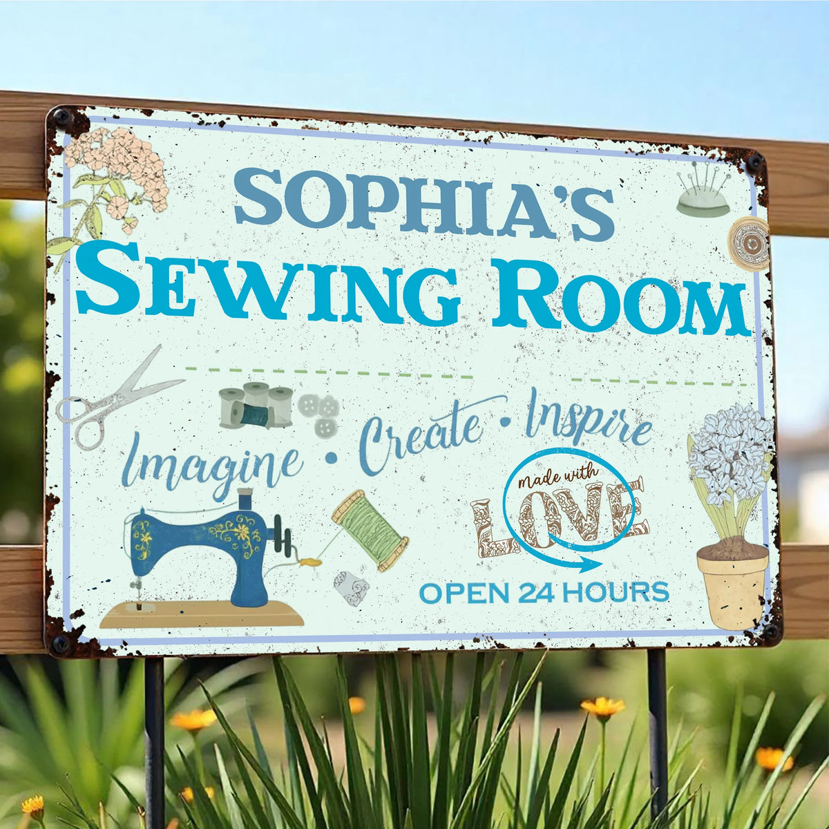 Imagine Create Inspire Sewing Room Sign
