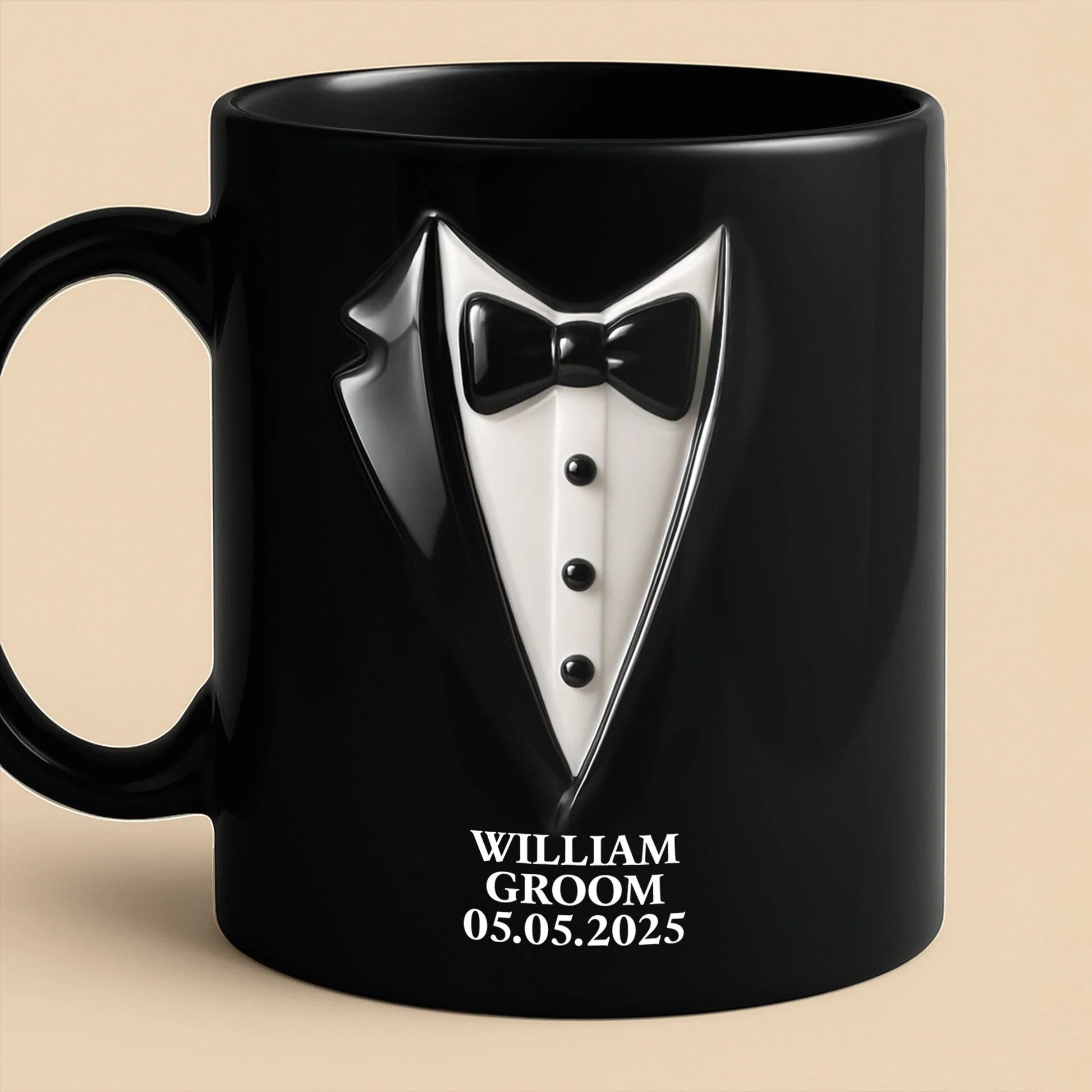 Personalized Wedding Dress And Tuxedo Couple Mug for Couples image 6