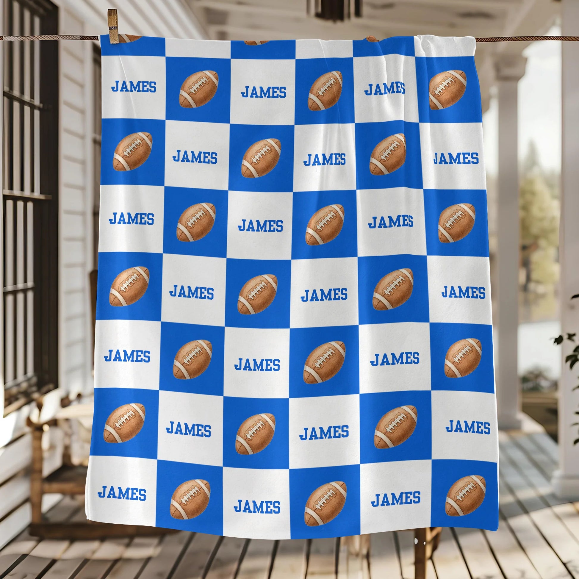 Custom Name Sports Blanket - Personalized Gift for Sports Lovers