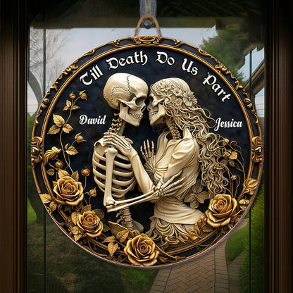 Till Death Do Us Part, Love Forever Skulls And Roses Design