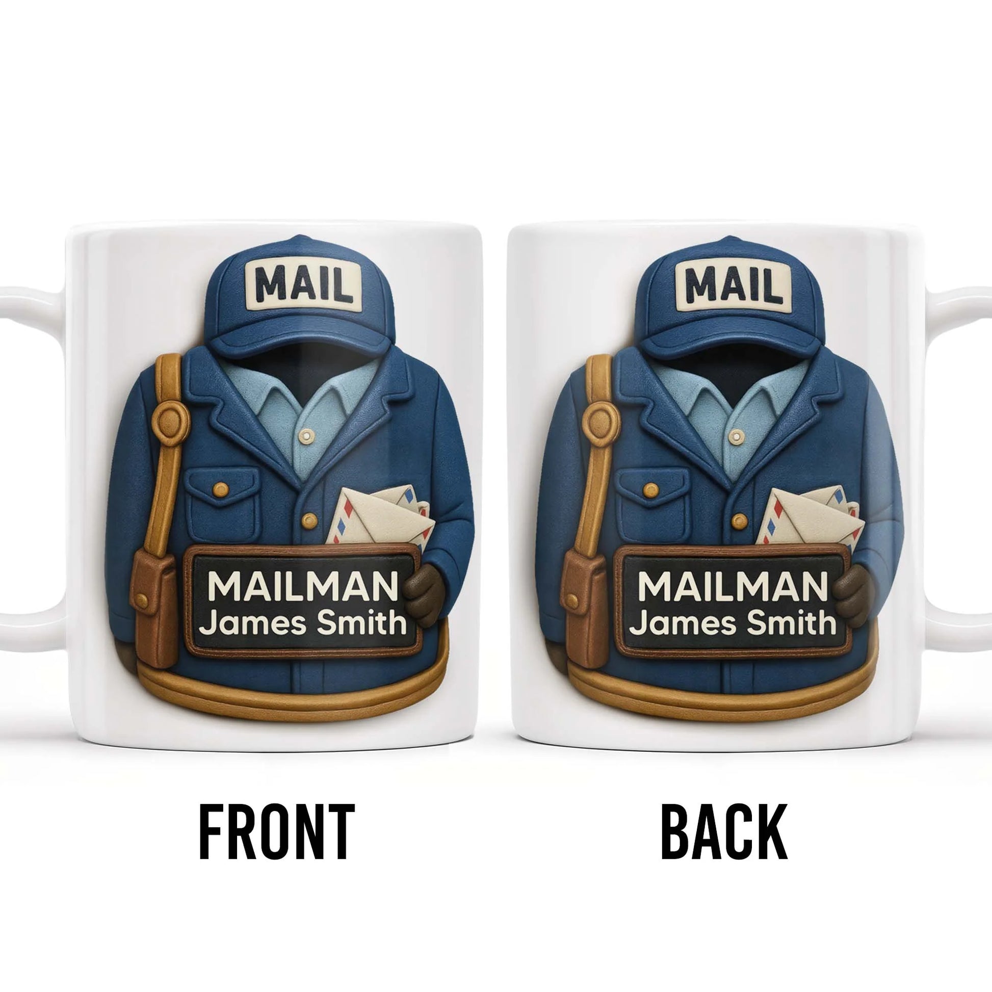 Personalized mailman coffee mug with custom postal uniform design for mail carrier gift image 7