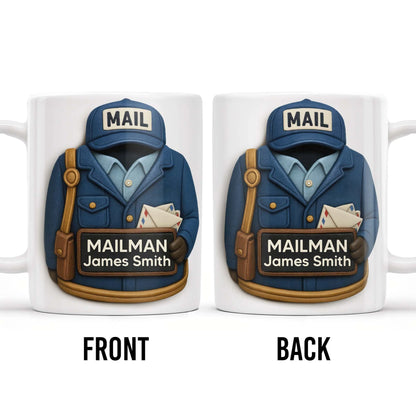 Personalized mailman coffee mug with custom postal uniform design for mail carrier gift image 7