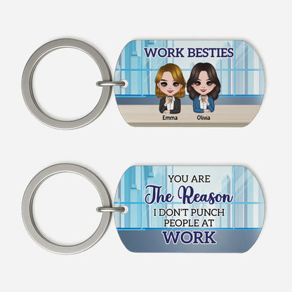 Personalized Work Besties Keychain for Best Friends with personalized design details for meaningful gifting