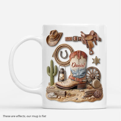 Personalized Cowboy Boot Coffee Mug - Custom Western Name Mug Gift