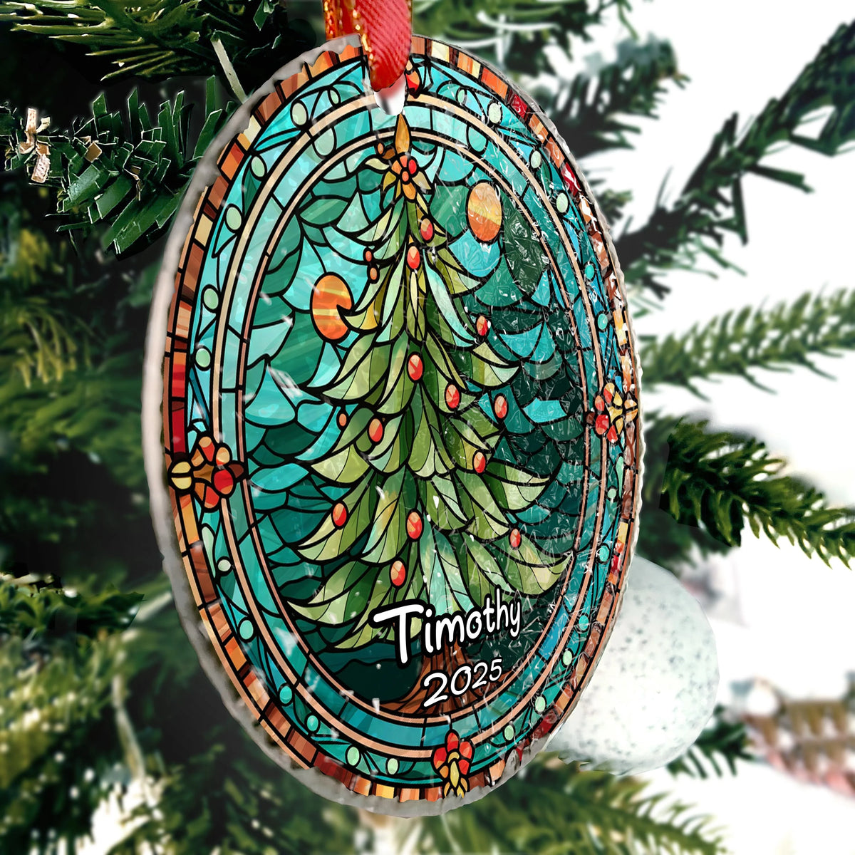 Personalized Christmas Tree Acrylic Ornament - Custom Holiday Keepsake for Family