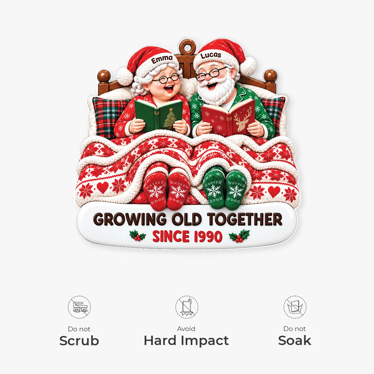 Growing Old Together Personalized Acrylic Ornament for Couples - Custom Christmas Keepsake Gift