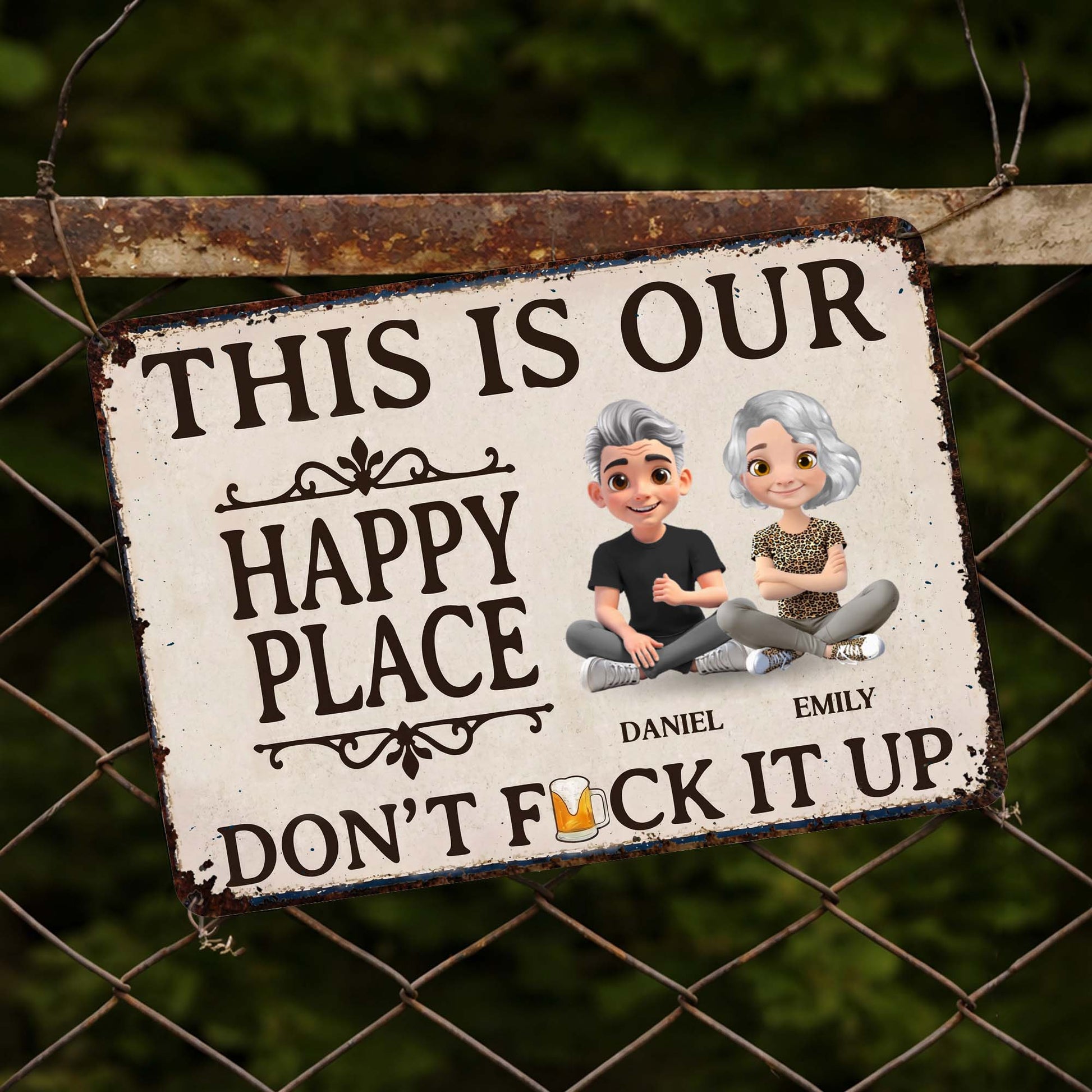 Metal Sign gift-ready design for Couples