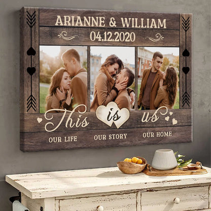 This Is Us Our Life Our Story Our Home - Personalized Canvas / Poster for Couples Anniversary Gift