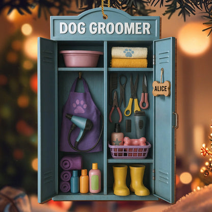 Personalized Dog Groomer Wood Ornament personalization view for Best Friends
