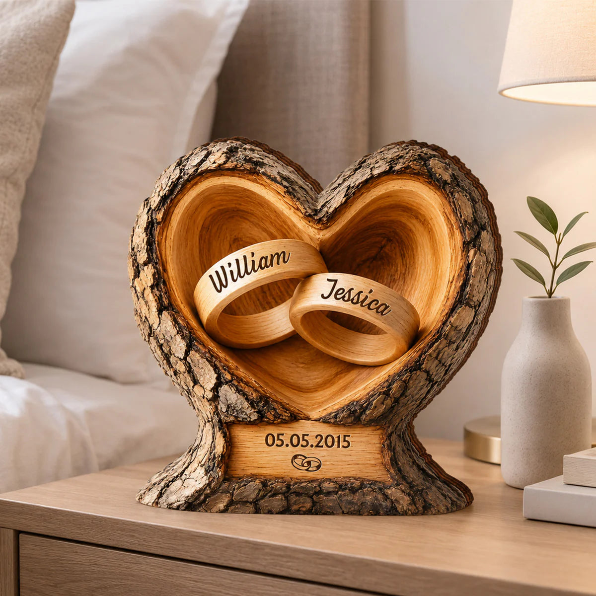 Custom Couple Wooden Plaque for Couples with personalized design details for meaningful gifting image 6