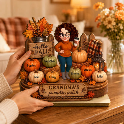 Plaque material and size view - Personalized Grandma Pumpkin Patch Plaque