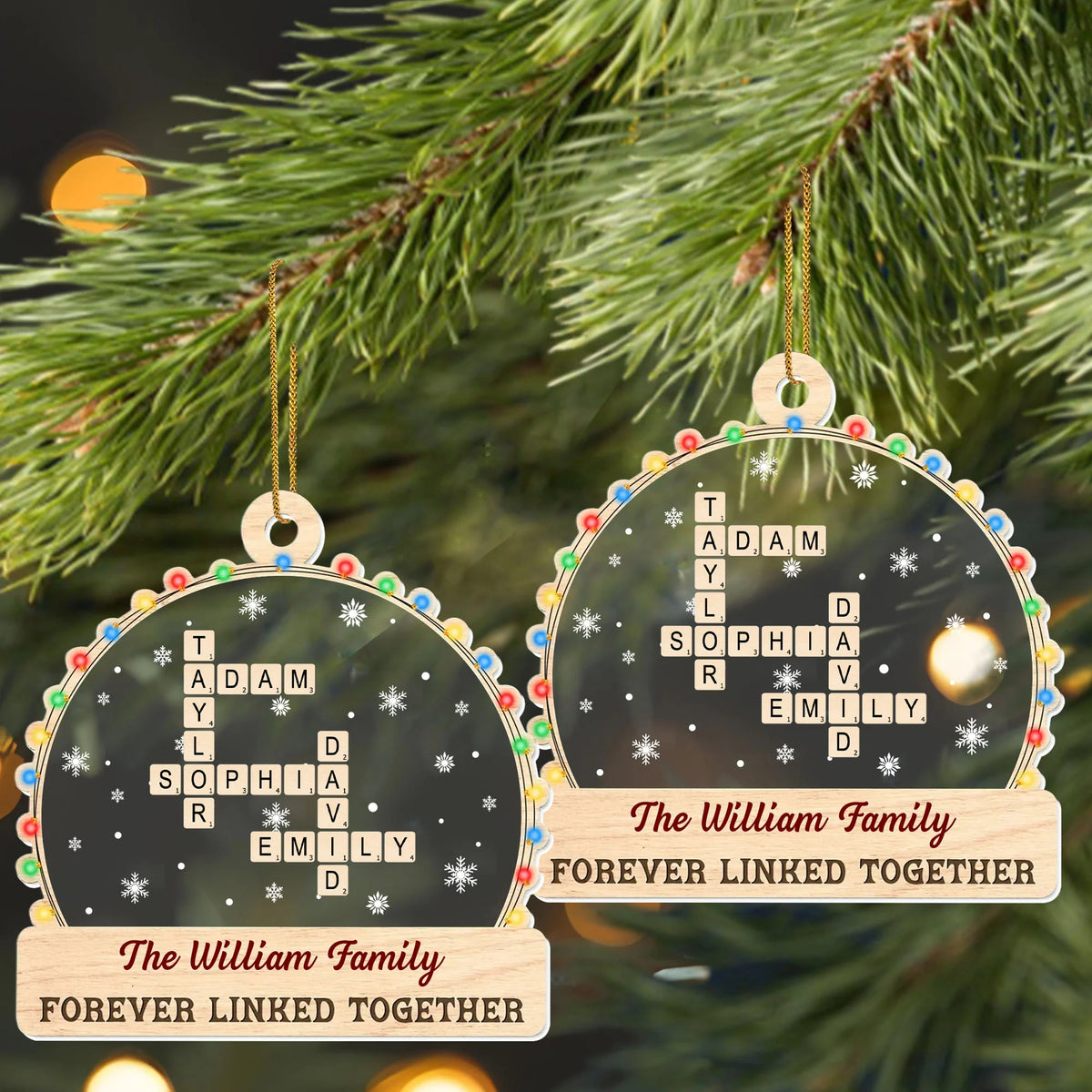 Forever Linked Together, Colorful Lights And Snowflakes