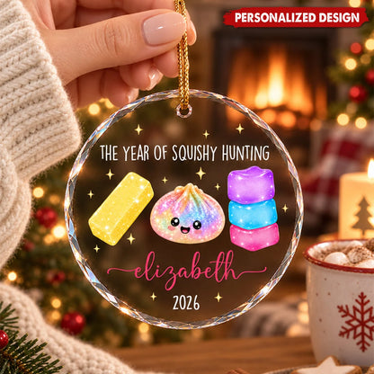 The Year of Squishy Hunting Personalized Glass Ornament - Holiday Keepsake Gift for Kids