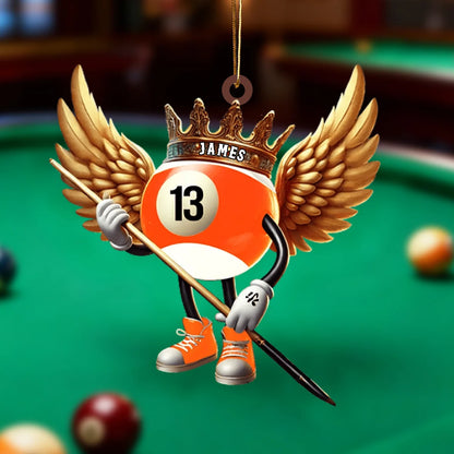 Personalized Billiard Pool Ball Acrylic Ornament - Custom Name Christmas Keepsake Gift for Cue Sports Fans