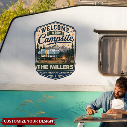 Decal / Sticker material and size view - Custom Camper Sticker
