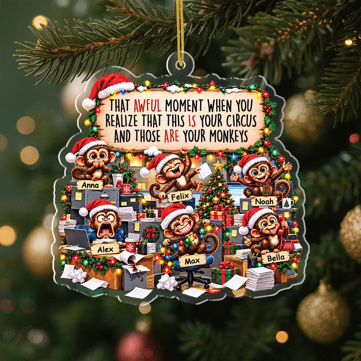 This Is Your Circus Personalized Acrylic Ornament - Funny Christmas Gift for Boss & Coworkers