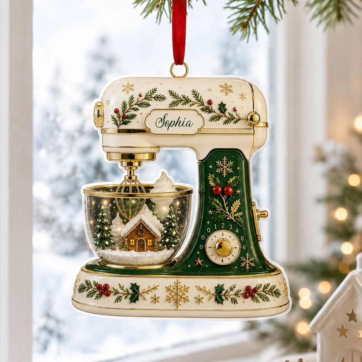 Personalized Baking Mixer Acrylic Ornament - Custom Christmas Keepsake Gift for Bakers