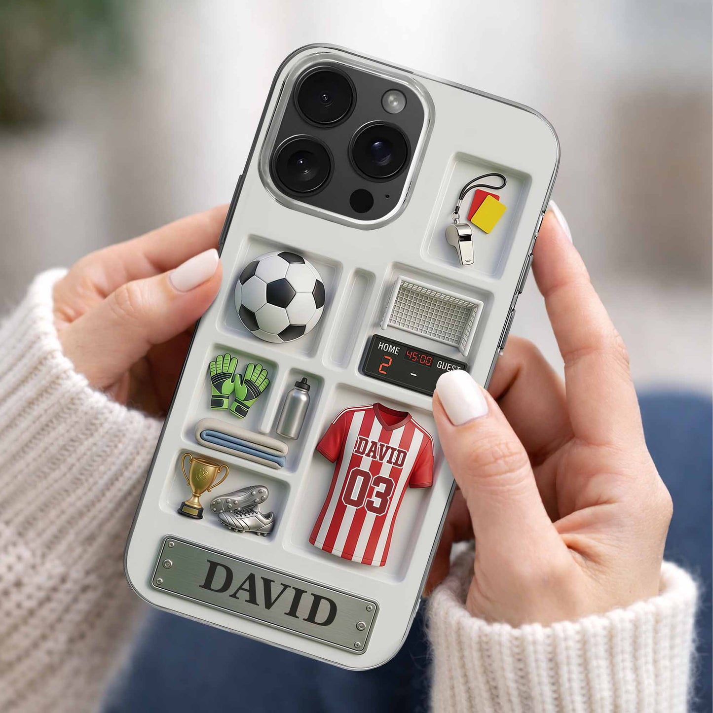 Score Your Goals Personalized Soccer Clear Phone Case - Custom Gift for Sports Fans & Players