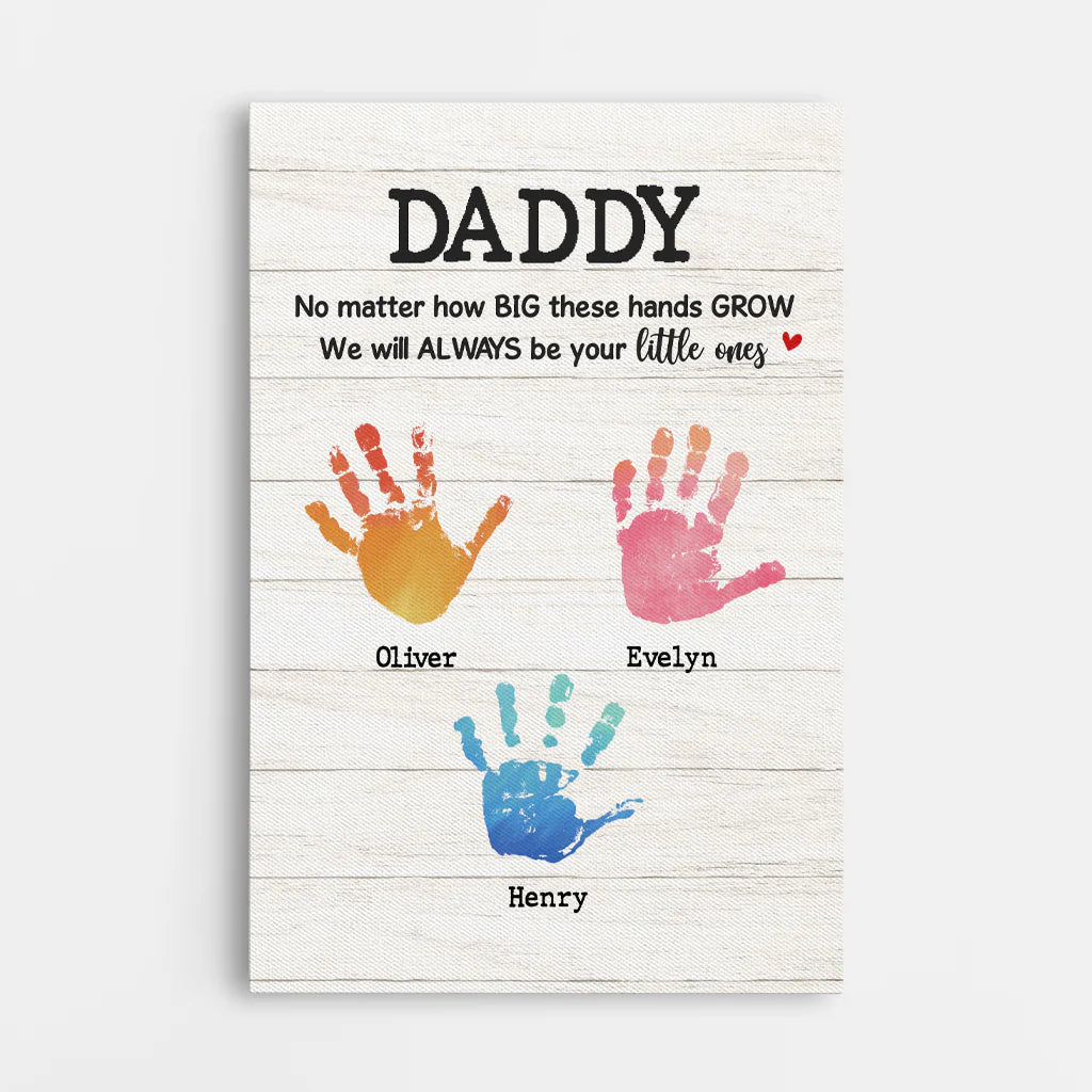 Personalized Handprint Canvas for Dad with personalized design details for meaningful gifting