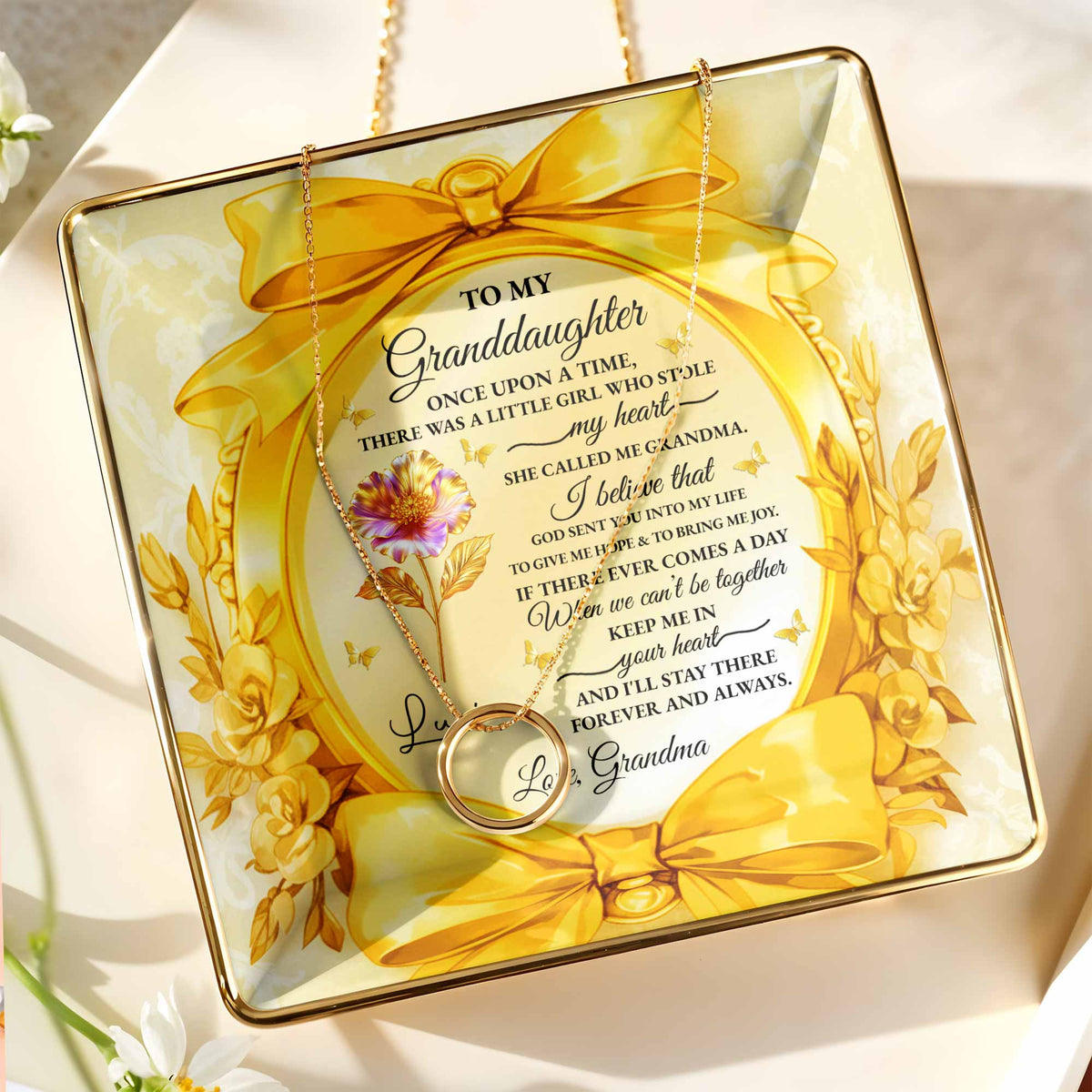 To My Granddaughter, Once Upon A Time, Ribbon and Flowers