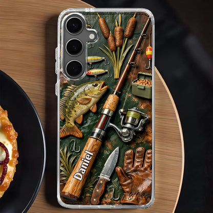 A Perfect Day Fishing Rod and Bass Fish Design
