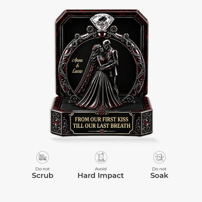 Till Death Do Us Part Personalized Skeleton Acrylic Plaque - Custom Couple Gothic Keepsake