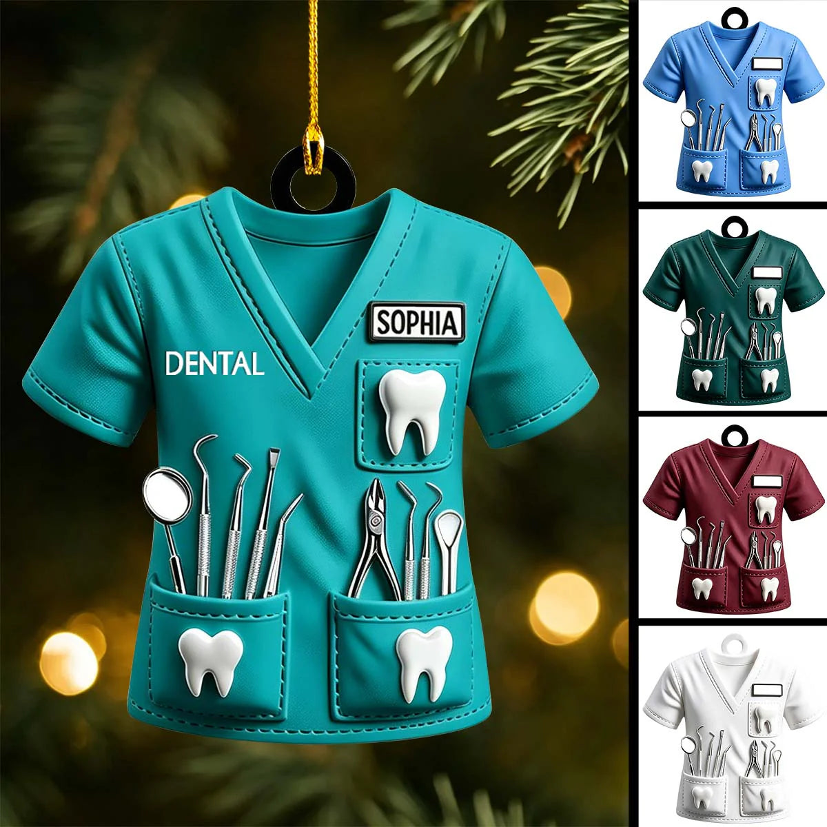 Personalized Dentist Ornament personalization view for Colleagues