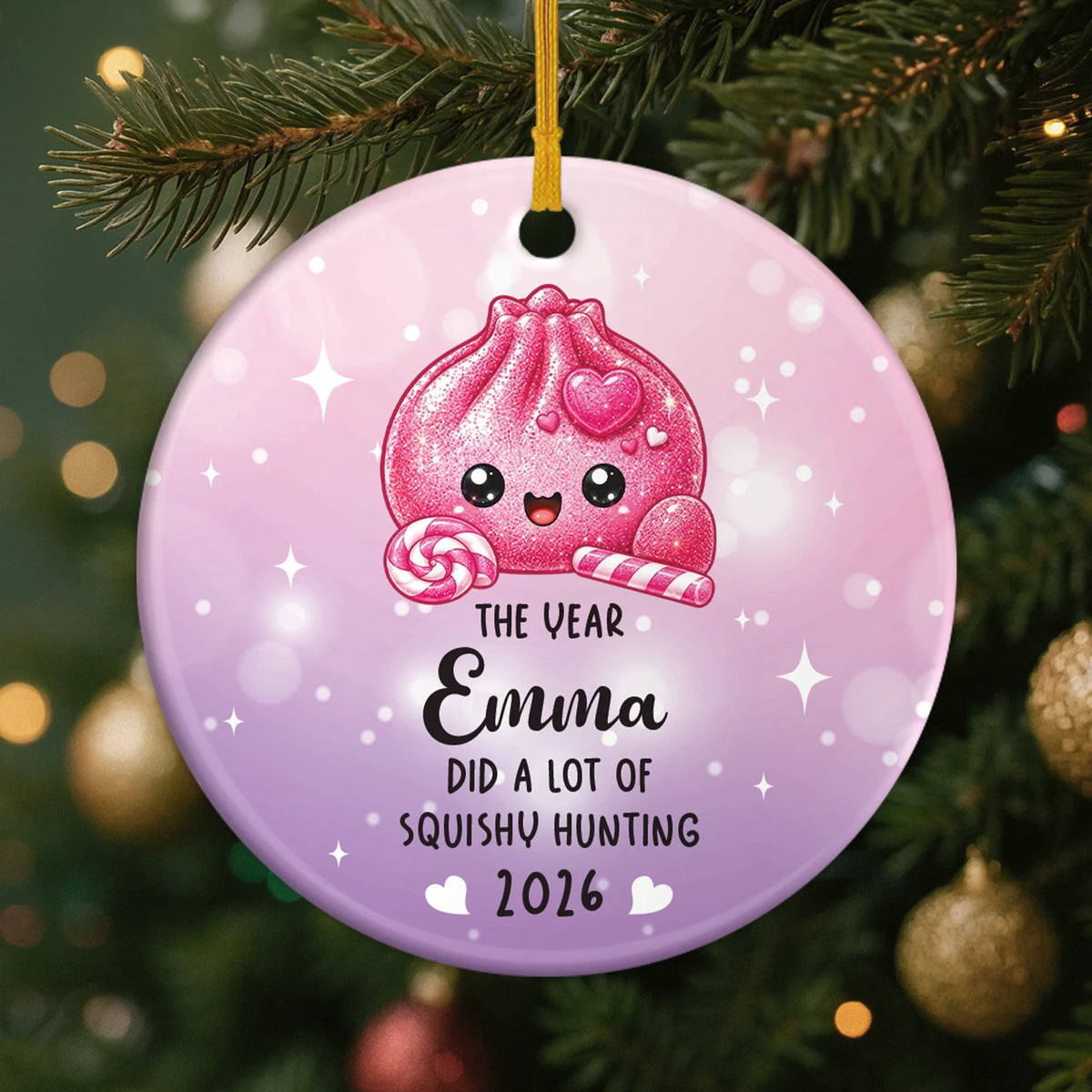 Squishy Hunting Personalized Ceramic Ornament - Custom Christmas Gift for Kids