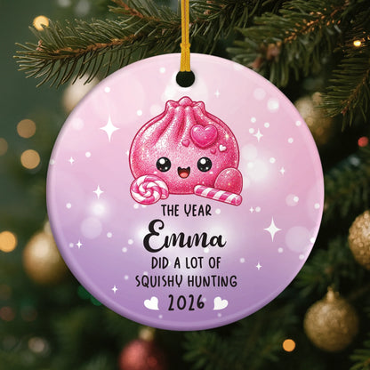Squishy Hunting Personalized Ceramic Ornament - Custom Christmas Gift for Kids
