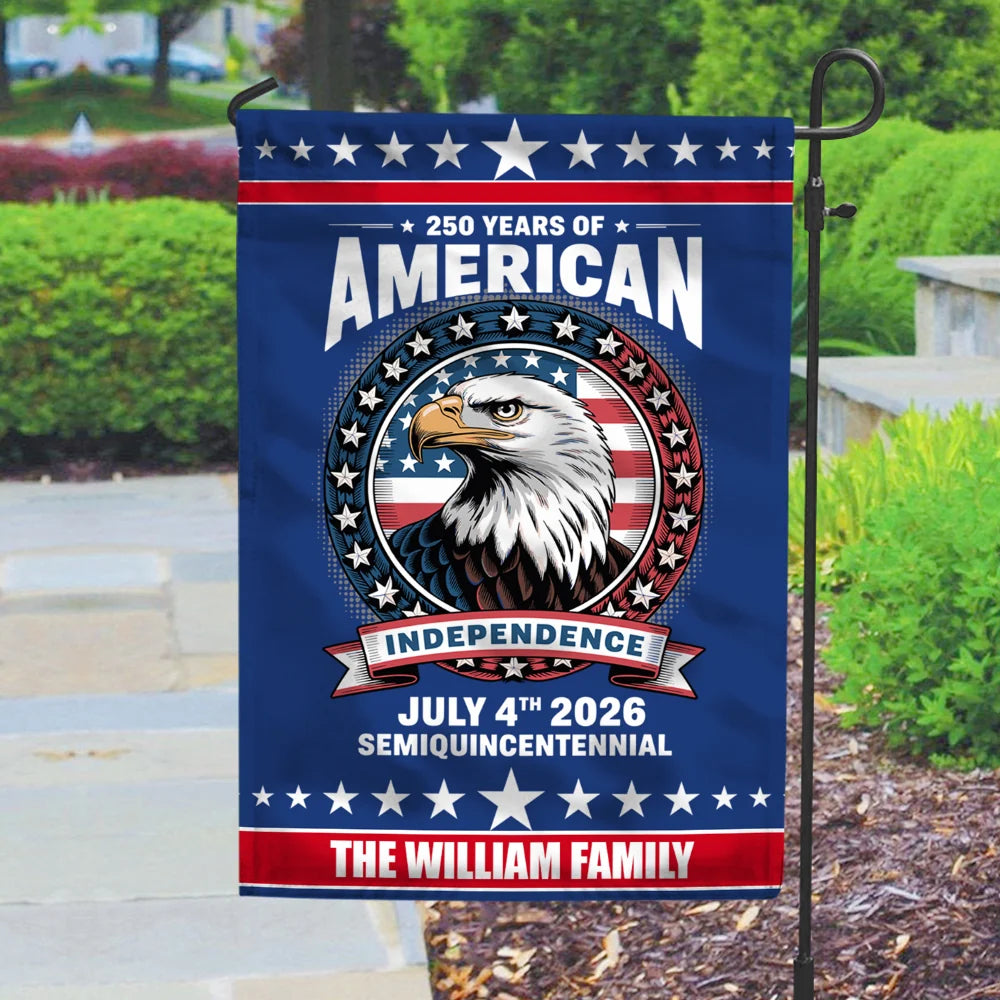 250 Years of American Independence - Personalized Garden Flag for Family
