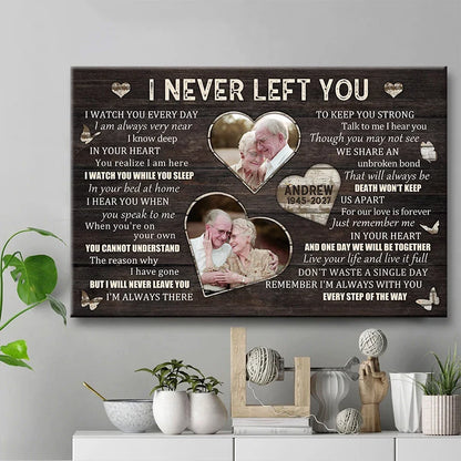 "I Never Left You I Watch You Everyday" - Personalized Memorial Canvas / Poster for Bereaved Family