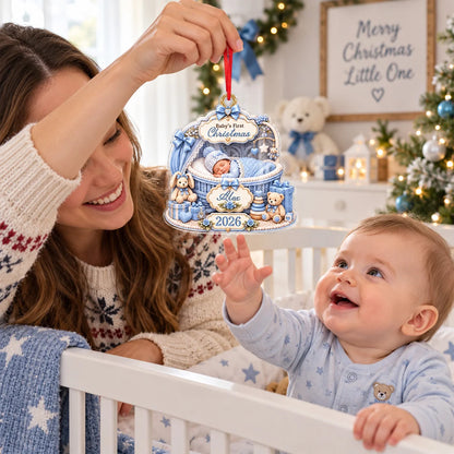 Baby's First Christmas Personalized Acrylic Ornament - Custom Holiday Keepsake for New Parents