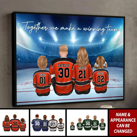 Custom Hockey Family Wall Art for Dad with personalized design details for meaningful gifting