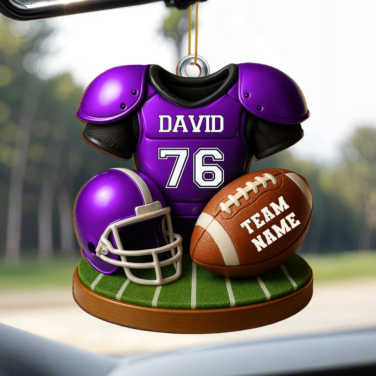 Customizable Football Team Ornament Perfect for Sports Enthusiasts