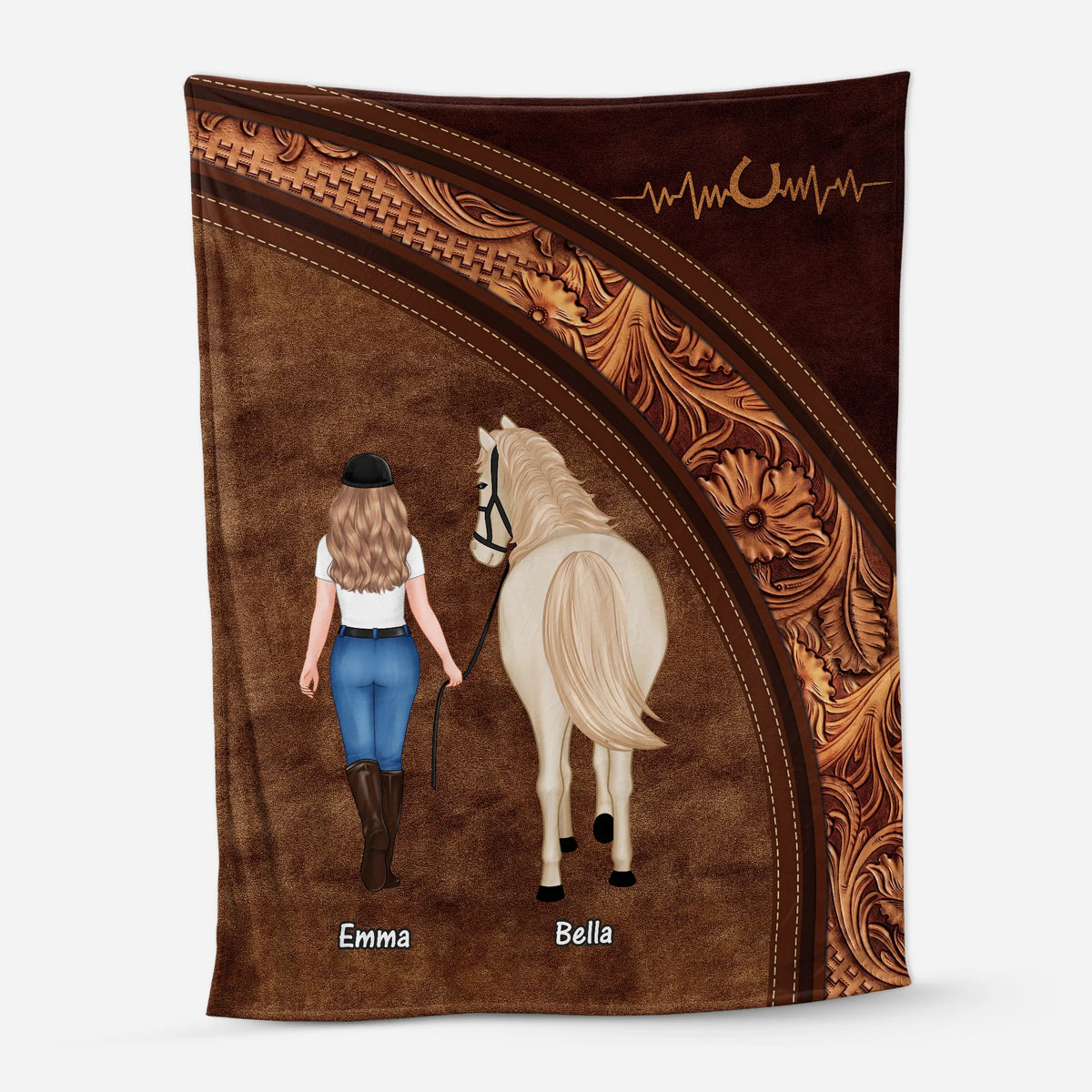 Custom Equestrian Girl Horse Blanket - Personalized Blanket for Horse Lovers