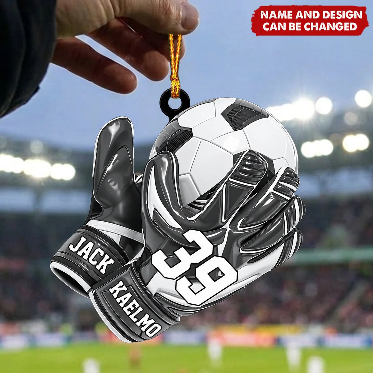 Custom Soccer Goalie Keepsake - Personalized Wooden Ornament Gift for Kids