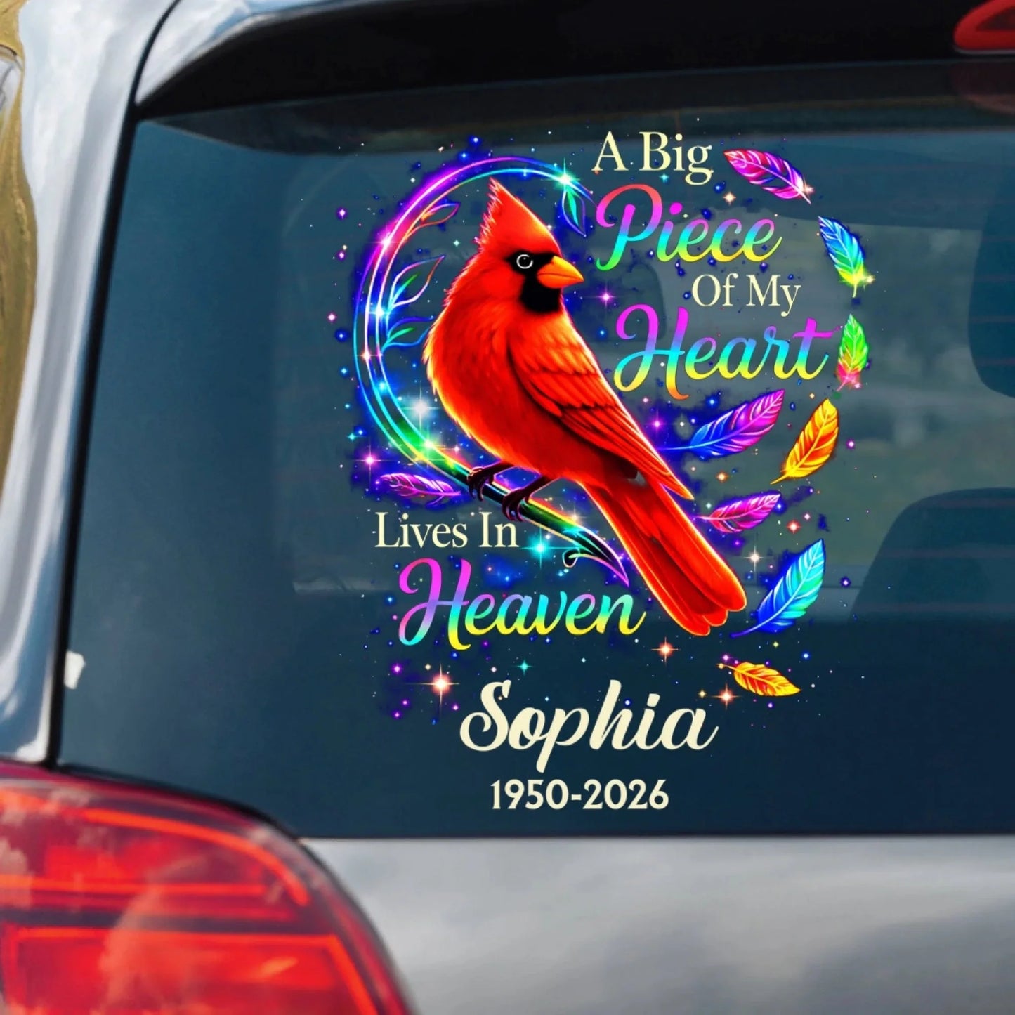 Personalized Cardinal Memorial Decal for Wife with personalized design details for meaningful gifting image 6