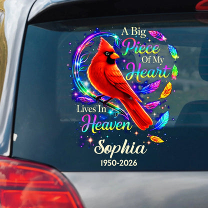 Personalized Cardinal Memorial Decal for Wife with personalized design details for meaningful gifting image 6