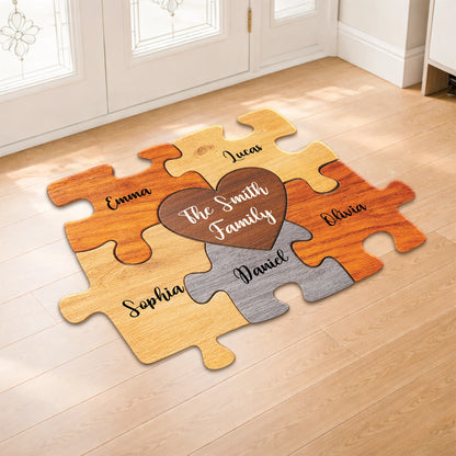 Personalized Puzzle Doormat personalization view for Family
