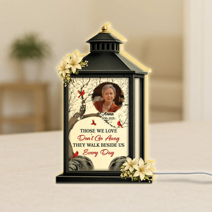 "Those We Love Don't Go Away" - Personalized Photo Memorial Acrylic LED Light Box