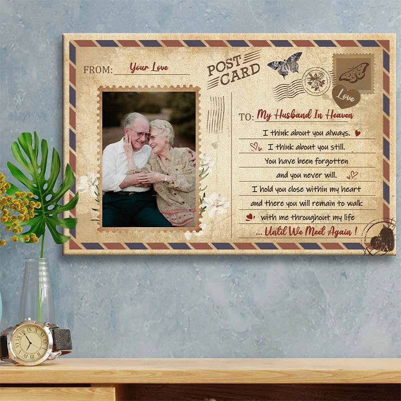 Until We Meet Again Personalized Memorial Canvas / Poster - Custom Wall Art Photo Gift To My Husband In Heaven