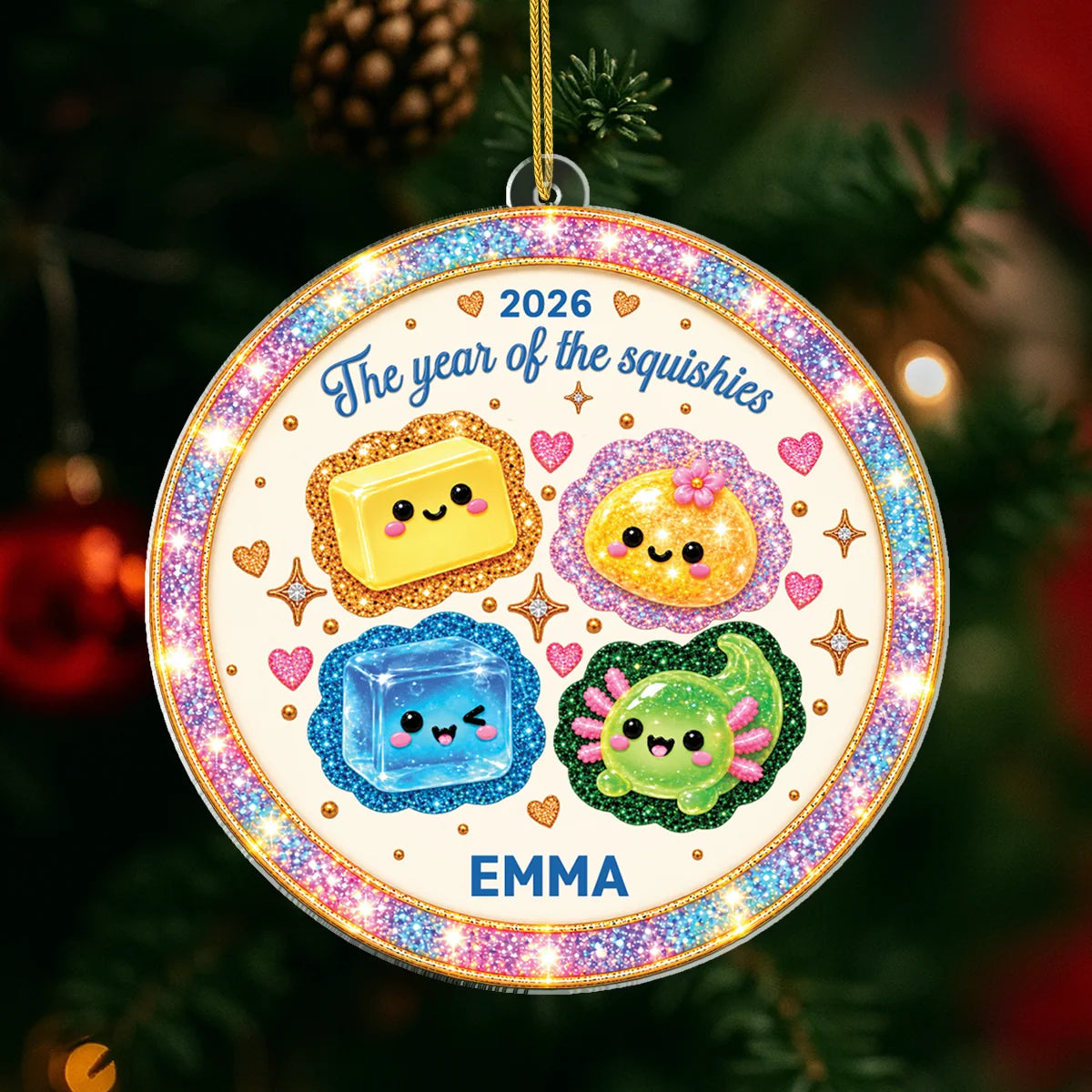The Year Of The Squishies Personalized Acrylic Ornament - Custom Christmas Keepsake Gift for Kids & Babies