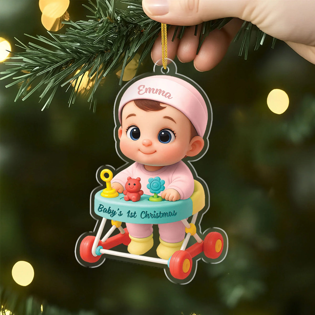Baby's 1st Christmas Personalized Acrylic Ornament - Keepsake Gift for Newborn